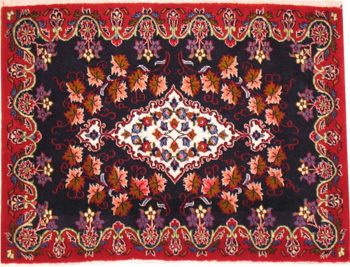 Alfombra persa, Kashan, 073x098 cm.