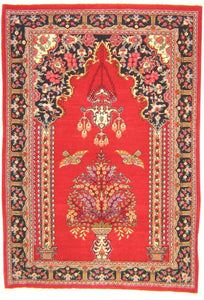 Alfombra persa, Ghom, 116x081 cm.