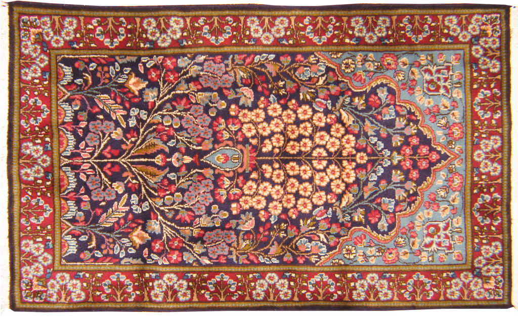 Alfombra persa, Kerman, 152x092 cm.