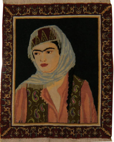 Alfombra persa, Tabriz, 059x049 cm.