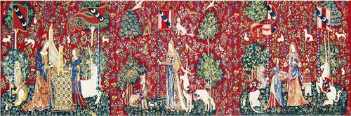 La Dama y el Unicornio, (toda la serie), 080x256cm.